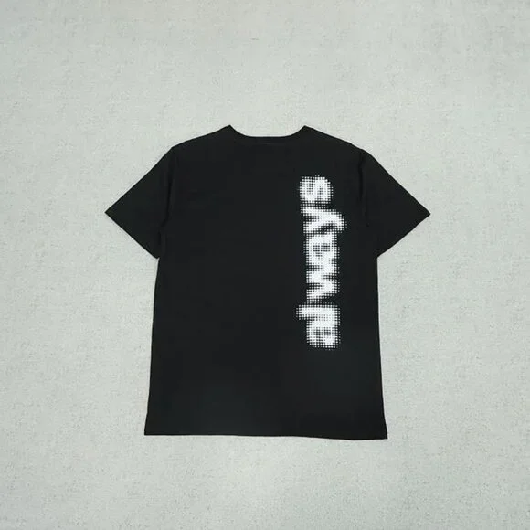 Always Black Pop Lettering Short Sleeve T Shirt
